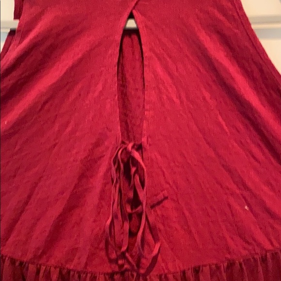 New Free People maroon tiered ruffled tunic s - Picture 3 of 3